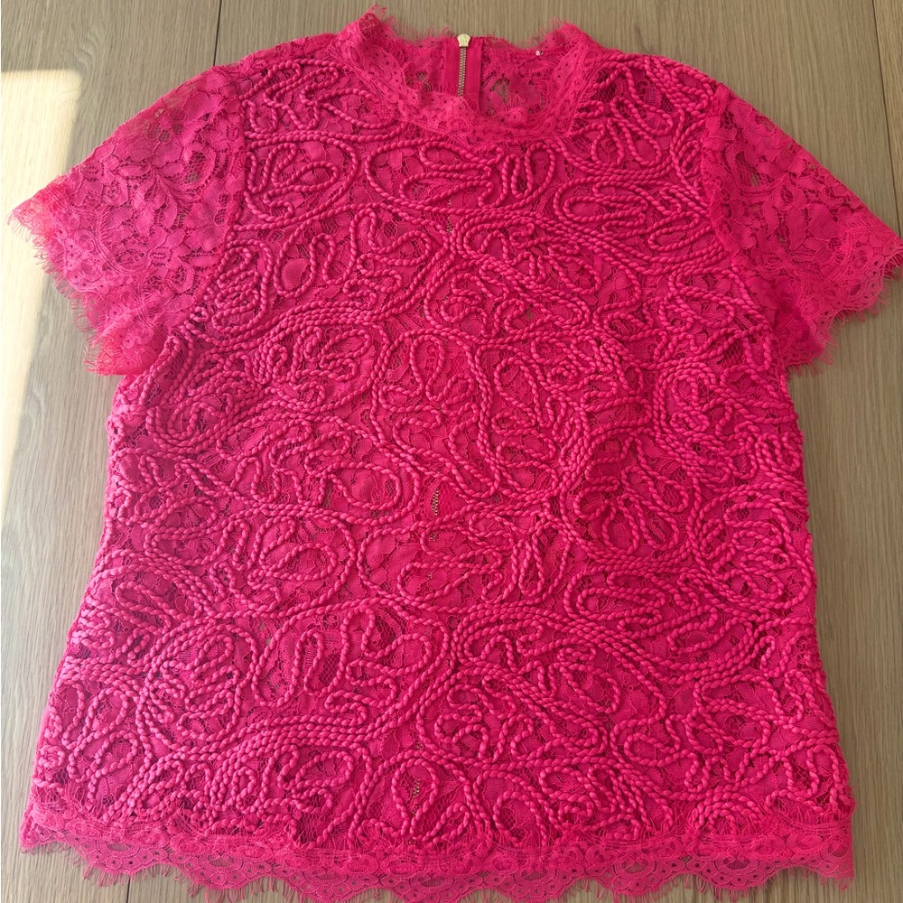 Elegant Pink Lace Top